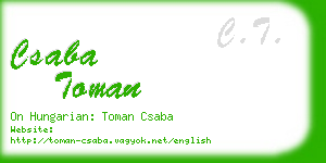 csaba toman business card